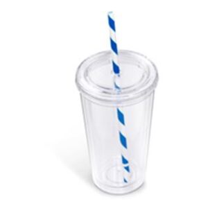 Alternative view of Malibu Double-Wall Plastic Tumbler & Straw - 470ml