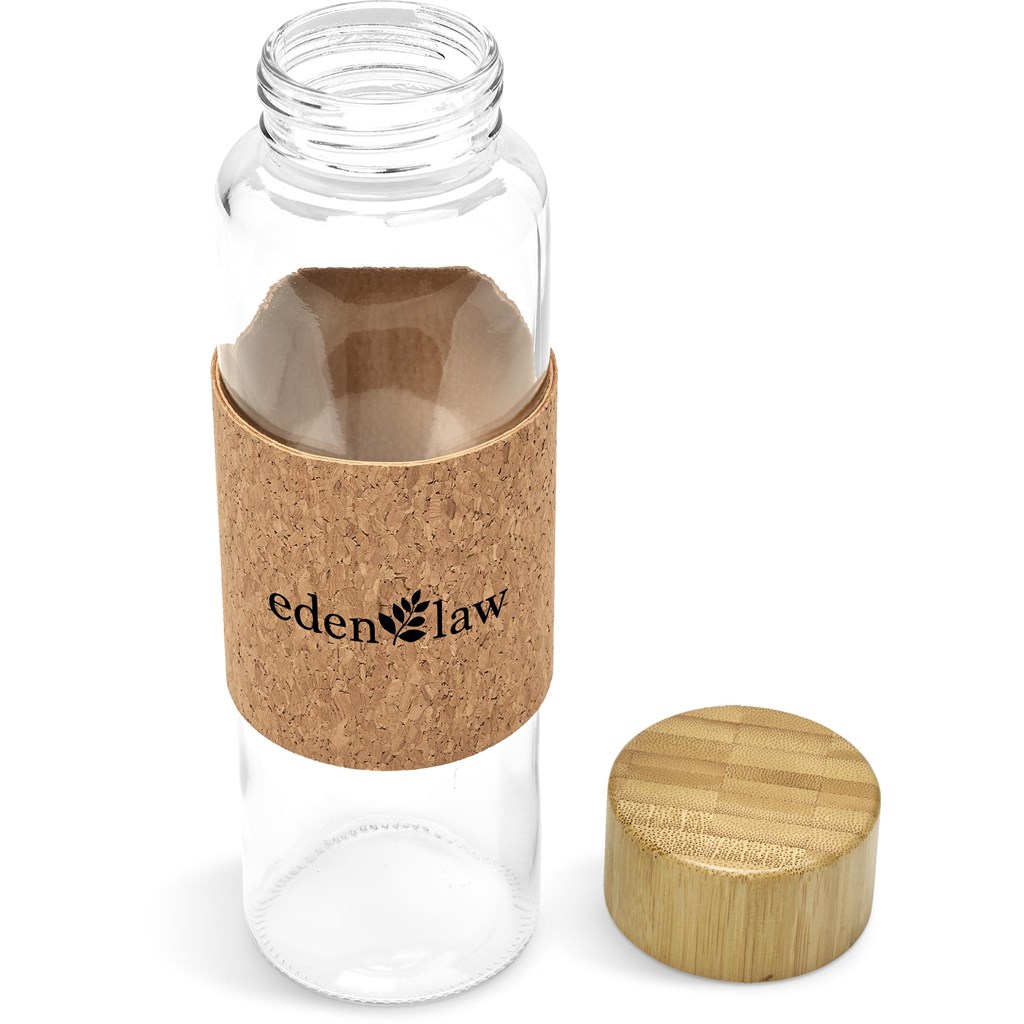 Kooshty Clear Bamboost Glass Water Bottle - 700ml - Image 2