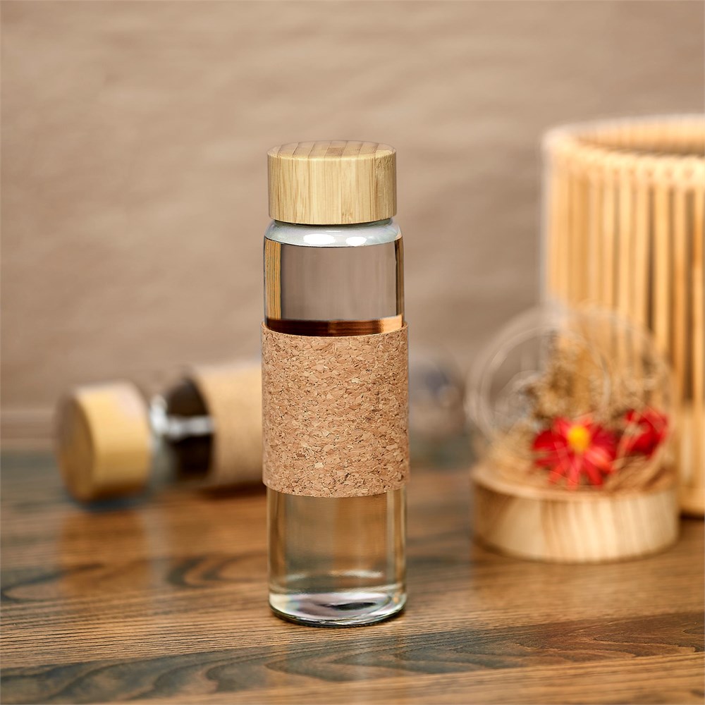 Kooshty Clear Bamboost Glass Water Bottle - 700ml - Image 4