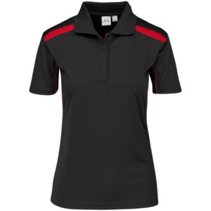 Alternative view of Ladies United Golf Shirt - Black Red
