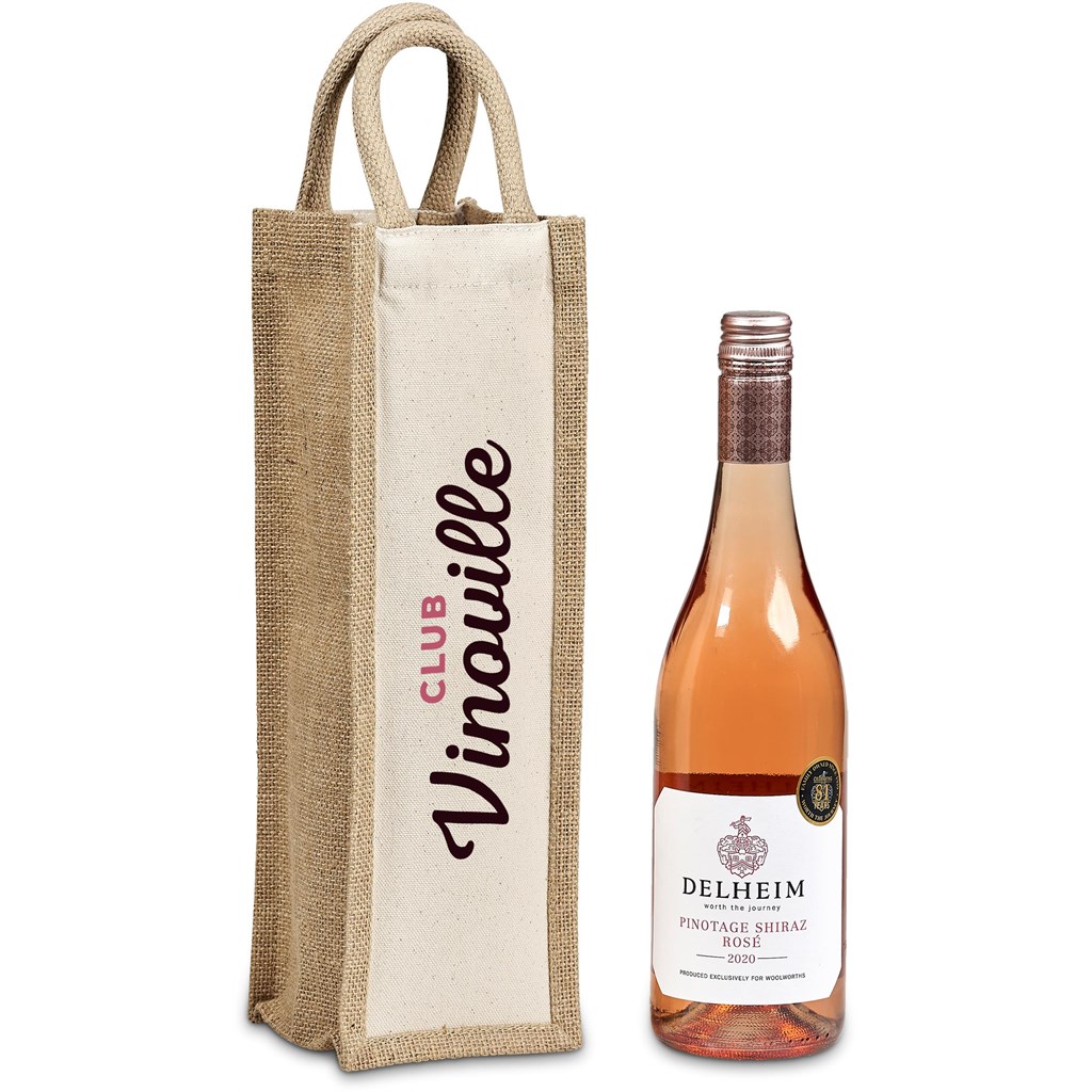 Okiyo Inshu Jute & Cotton Wine Tote - Image 4