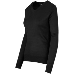 Alternative view of Ladies Long Sleeve Peru V-Neck Jersey - Black