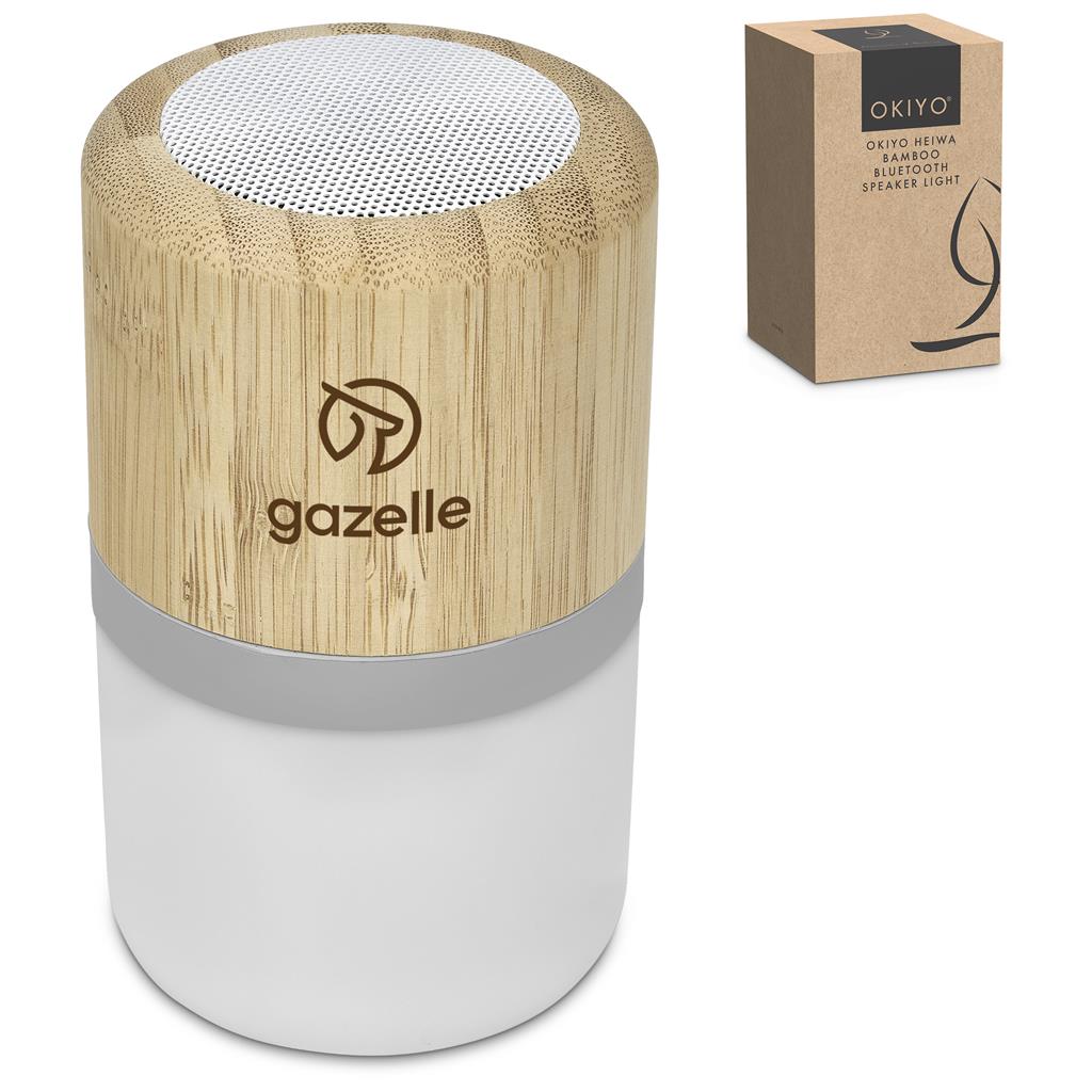 Okiyo Heiwa Bamboo Bluetooth Speaker & Night Light - Image 2
