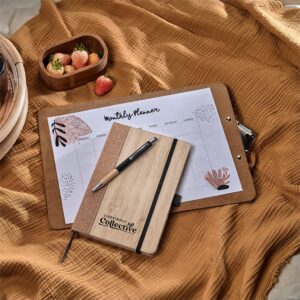 Alternative view of Okiyo Eri Bamboo & Cork Notebook & Pen Set
