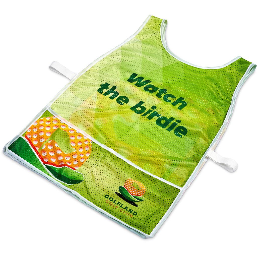 Pre-Printed Sample Hoppla Jackal Polyester Caddy Bib with PVC Name Sleeve - Image 5