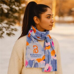 Alternative view of Pre-Printed Hoppla Snuggle Polar Fleece Scarf - Double-Sided Branding
