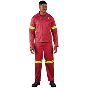 Alternative view of Trade Polycotton Conti Suit - Reflective Arms, Legs & Back - Yellow Tape