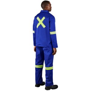 Alternative view of Site Premium Polycotton Jacket - Reflective Arms & Back - Yellow Tape