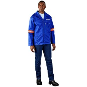 Alternative view of Site Premium Polycotton Jacket - Reflective Arms & Back - Orange Tape