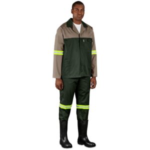Alternative view of Site Premium Two-Tone Polycotton Jacket - Reflective Arms - Yellow Tape