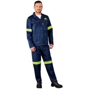 Alternative view of Cast Premium 100% Cotton Denim Jacket - Reflective Arms - Yellow Tape