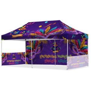 Coated Steel Sublimated Gazebo 6m x 3m - 1 Long Full-Wall Skin - 2 Short Half-Wall Skins