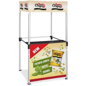 Alternative view of Ovation Sublimated Gazebo 1m X 1m Kiosk - 1 Half-Wall Skin