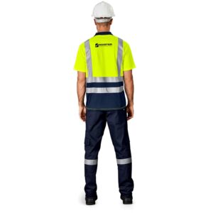 Alternative view of Surveyor Two-Tone Hi-Viz Reflective Golf Shirt