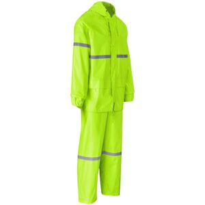 Alternative view of Outdoor Hi-Viz Reflective Polyester/PVC Rainsuit - Lime