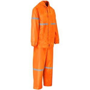 Alternative view of Outdoor Hi-Viz Reflective Polyester/PVC Rainsuit - Orange