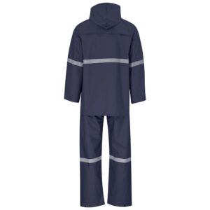 Alternative view of Light Duty Tornado  Hi-Viz Reflective  Rubberised Rainsuit - Navy