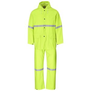 Light Duty Tornado  Hi-Viz Reflective  Rubberised Rainsuit - Yellow