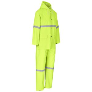 Alternative view of Light Duty Tornado  Hi-Viz Reflective  Rubberised Rainsuit - Yellow