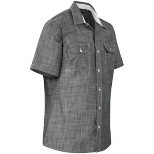 Alternative view of Mens Short Sleeve Windsor Shirt - Grey