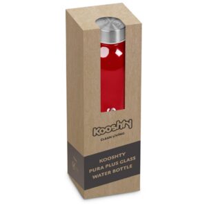 Alternative view of Kooshty Pura Plus Glass Water Bottle – 750ml - Red