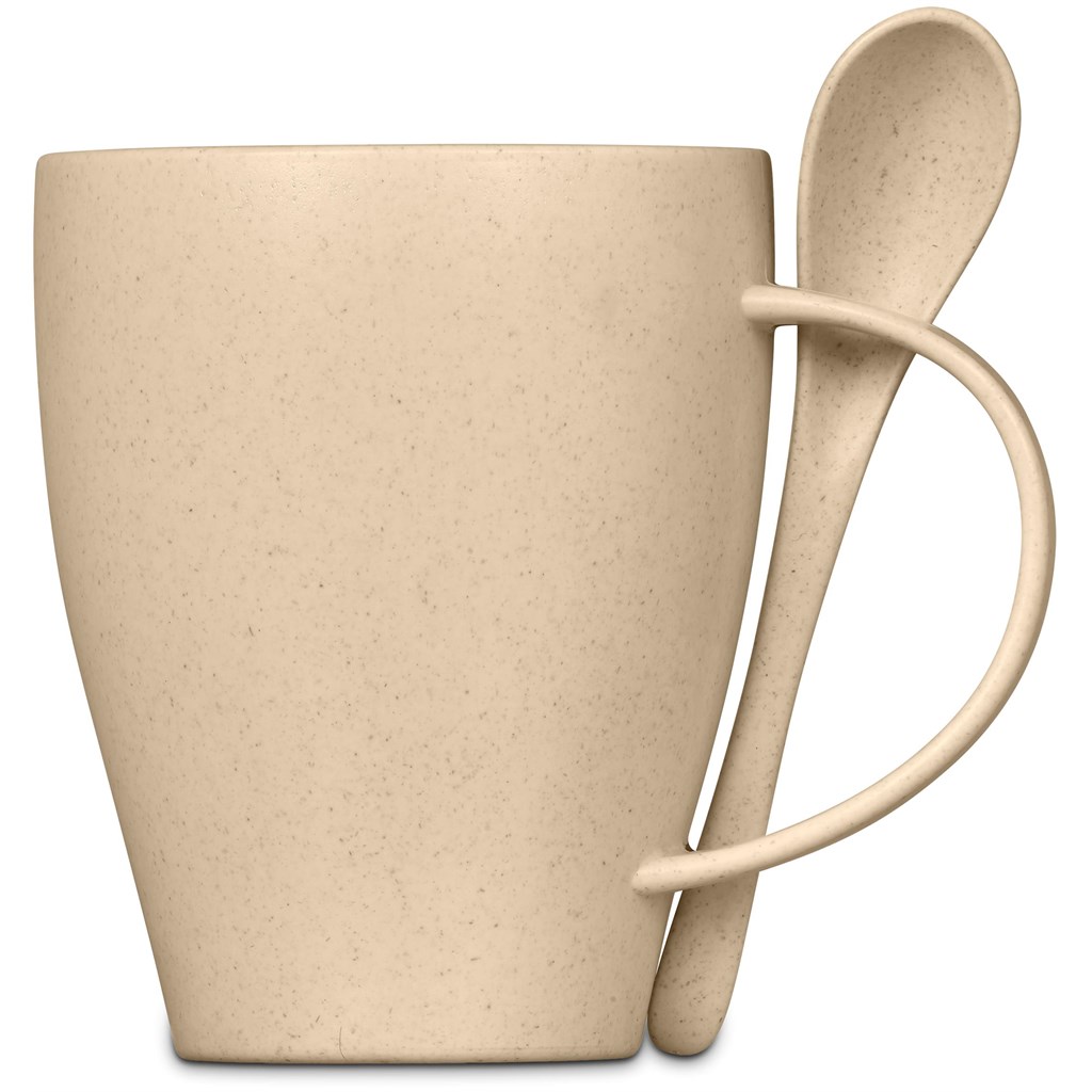 Okiyo Kawai Wheat Straw Mug & Spoon - 350ml - Image 4