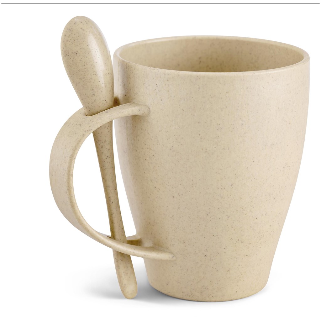 Okiyo Kawai Wheat Straw Mug & Spoon - 350ml - Image 5