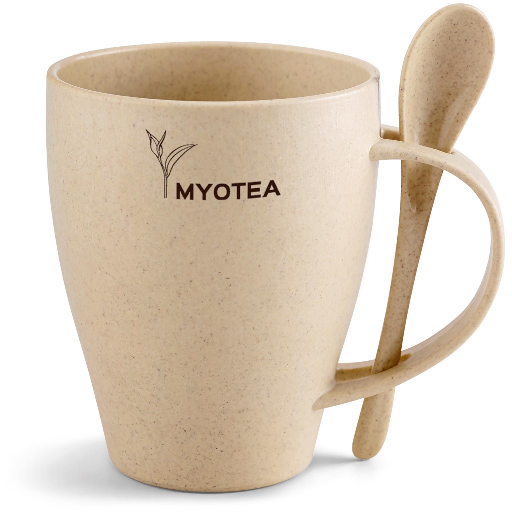 Okiyo Kawai Wheat Straw Mug & Spoon - 350ml - Image 7