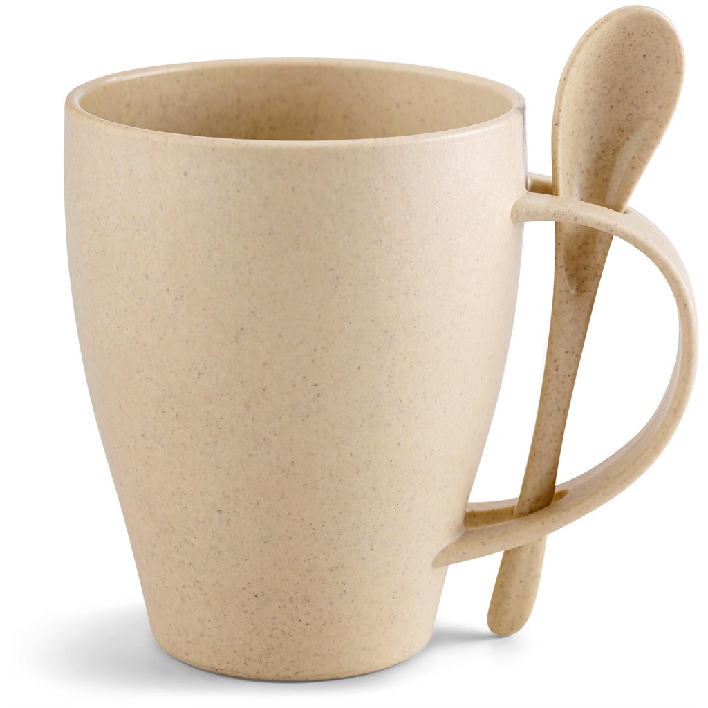 Okiyo Kawai Wheat Straw Mug & Spoon - 350ml - Image 17