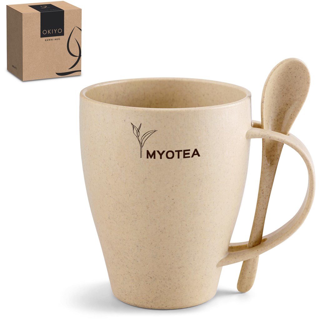 Okiyo Kawai Wheat Straw Mug & Spoon - 350ml - Image 6