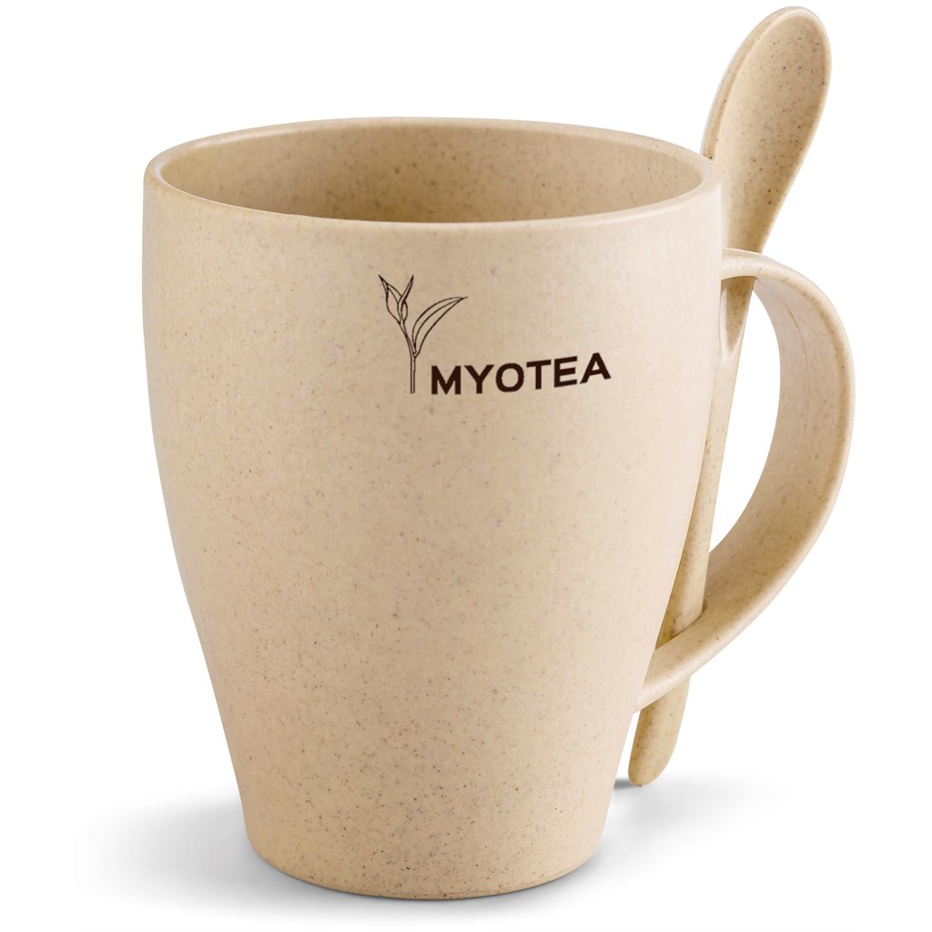 Okiyo Kawai Wheat Straw Mug & Spoon - 350ml - Image 12