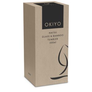 Alternative view of Okiyo Natsu Glass & Bamboo Tumbler & Straw - 500ml