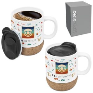 Alternative view of Serendipio Sienna Cork & Ceramic Sublimation Coffee Mug - 340ml