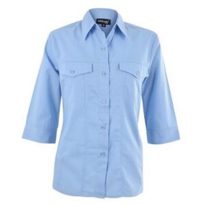 Ladies 3/4 Sleeve Sally Casual Shirt - Sky Blue