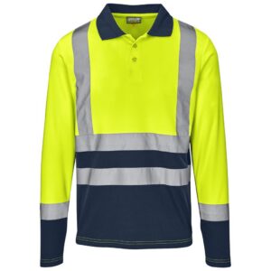 Long Sleeve Surveyor Two-Tone Hi-Viz Golf Shirt