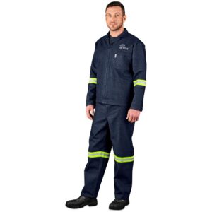 Alternative view of Vintage 100% Cotton Denim Conti Suit - Reflective Arms & Legs - Yellow Tape