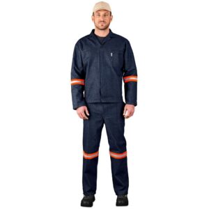 Alternative view of Vintage 100% Cotton Denim Conti Suit - Reflective Arms, Legs & Back - Orange Tape