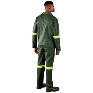 Alternative view of Acid Resistant Polycotton Conti Suit - Reflective Arm & Legs - Yellow Tape
