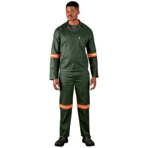 Alternative view of Acid Resistant Polycotton Conti Suit - Reflective Arm, Legs & Back - Orange Tape