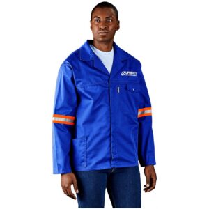 Alternative view of Site Premium Polycotton Jacket - Reflective Arms - Orange Tape