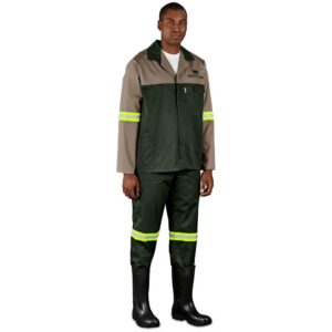 Alternative view of Site Premium Two-Tone Polycotton Jacket - Reflective Arms & Back - Yellow Tape