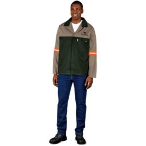 Alternative view of Site Premium Two-Tone Polycotton Jacket - Reflective Arms & Back - Orange Tape