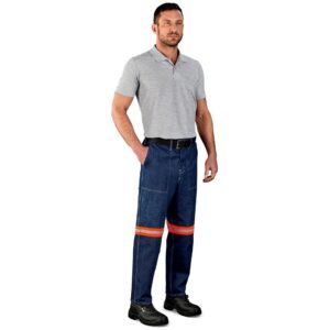 Alternative view of Cast Premium 100% Cotton Denim Pants - Reflective Legs - Orange Tape